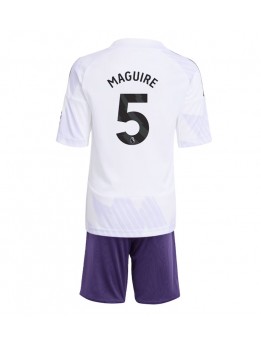 Billige Manchester United Harry Maguire #5 Bortedraktsett Barn 2025-26 Kortermet (+ Korte bukser)